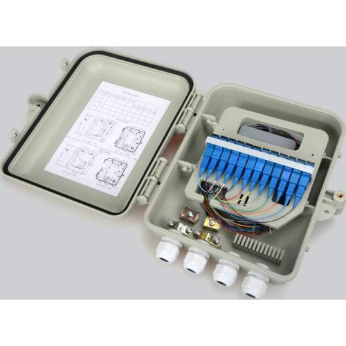 2PCS Optical Fiber Distribution Box 12 core full with SC Adapter Pigtail 1 : 8 Splitter factory wholesale Single mode ftth
