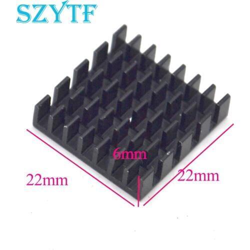 5pcs Heat sink 22*22*6MM (black slot) high-quality radiator