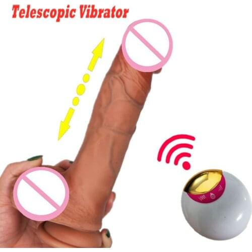 Wireless Remote Telescopic Vibrator Dildo Realistic Adult Sex Toys for Woman Big Penis Dick Vagina Female Masturbator Erotic Toy