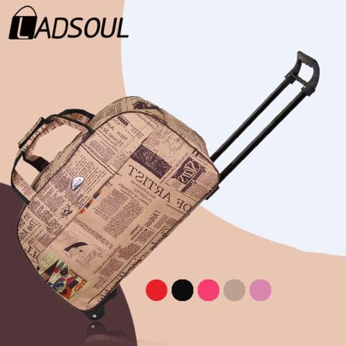LADSOUL Large Trolley Travel Bag Trolley Bag Portable Travel Bag Luggage Bag Fashion Waterproof Easy To Carry