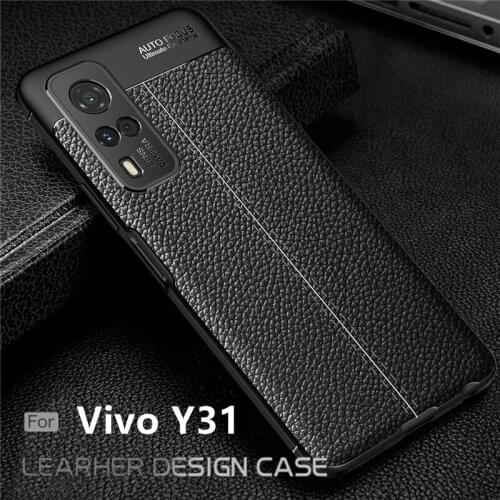 For Cover Vivo Y31 Case For Vivo Y31 Coque Luxury Phone Back Shockproof Bumper TPU Soft Leather For Fundas Vivo Y31 Y 31 Cover