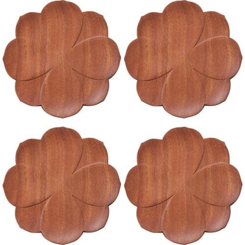 Wooden Coasters Set of 4,Placemats Heat Resistant Drink Mat Table Tea Coffee Cup Pad for Drinking Glasses