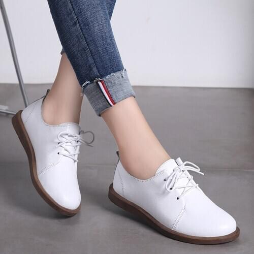 Womens Shoes Retro Cowhide Single Shoe Womens Soft Bottom Comfort Tie Shoes Luxury Shoes Women Designers