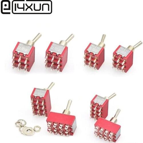 EClyxun 1pcs Mini MTS-303 302 403 402 Toggle Switch 9 /12Pin 2/3 Position ON/OFF on/off/on 5A/125VAC 2A/250VAC