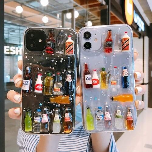 Epoxy soft case for iphone 11 pro x xs max xr 8 7 6 6s plus SE 2020 silicone phone cover 3D summer popular coque fundas capa