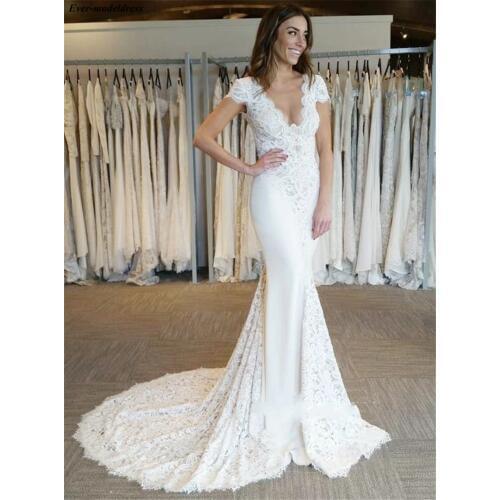 Ever-modeldress V-neck Wedding Dresses