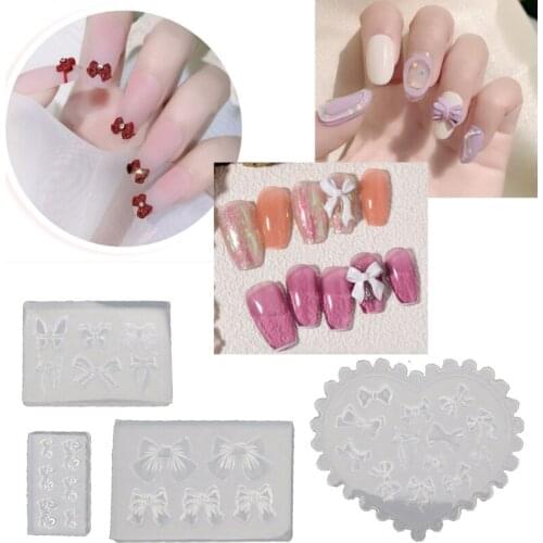 Nails Decoration Crystal Epoxy Resin Mold Mini Bowknot Silicone Mould DIY Crafts Ornaments Jewelry Casting Tools