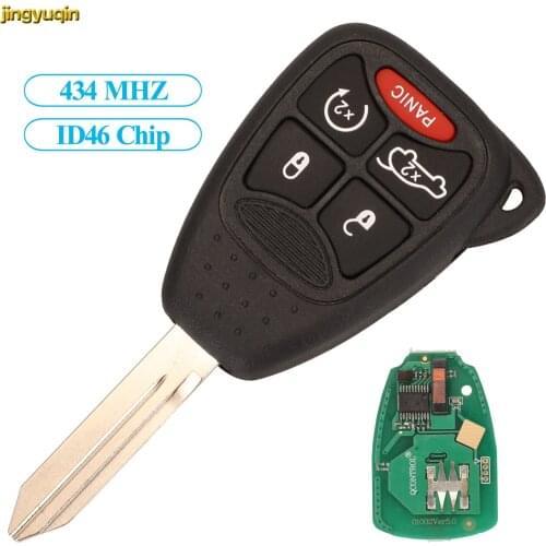 Jingyuqin Remote Car Key Fob Control ID46 PCF7941 434MHZ For Chrysler 300 Aspen Jeep Grand Cherokee Dual Booting 3/5 Buttons