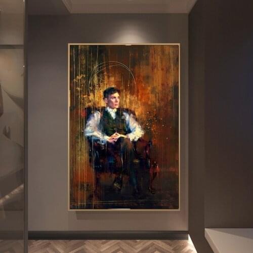 Tommy Shelby Art Paintings Print on Canvas Art Posters And Prints Peaky Blinders Wall Art Canvas Picture For Living Room Cuadro