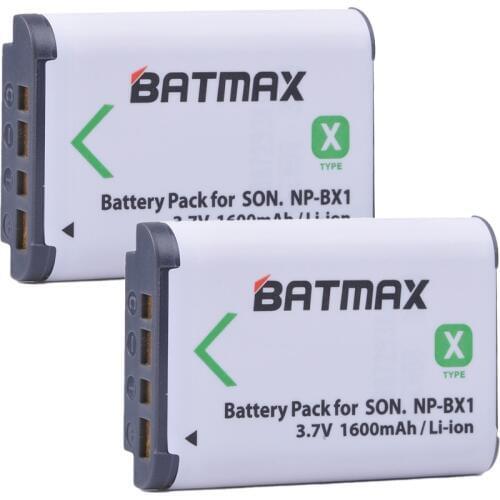 2Pcs NP-BX1 NP BX1 Battery pack (1600mAh) for SONY DSC RX1 RX100 RX100iii M3 M2 RX1R WX300 HX300 HX400 HX50 HX60 GWP88 PJ240E
