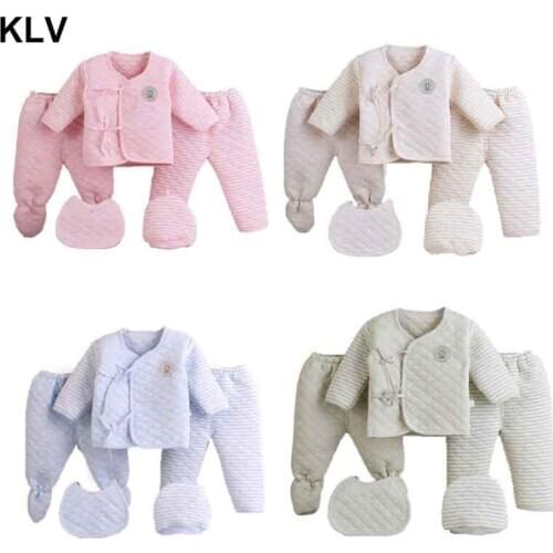 5Pcs/set Newborn Baby Cotton Clothes Set Infant Baby Girls Boys Warm Thickening Underwear Suit Toddler Outfit for Newborn Gifts