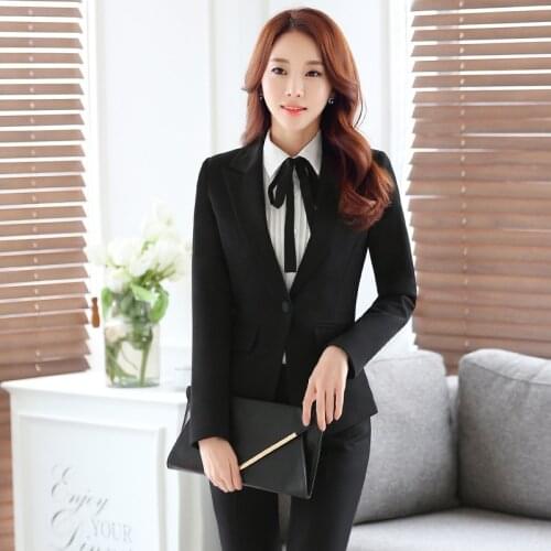 Korean Professional Suit Women Spring Blazer Jacket+Trouser+Skirt+Shirt 4,3,2Piece Set Black Office Casual Plus Size 7XL/8XL