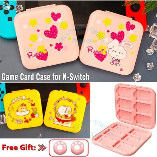 For Nintendoswitch Cute Game Card Case Cover Monster Hunter Rise Series SD Cards Pink Shell Storage Box for Nintendo Switch/Lite