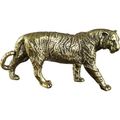 Fashion Casting Metal Big Tiger Retro Ornaments Gifts 3D Figurine Mini Collect Home Office Room Desktop Decoration Sculpture