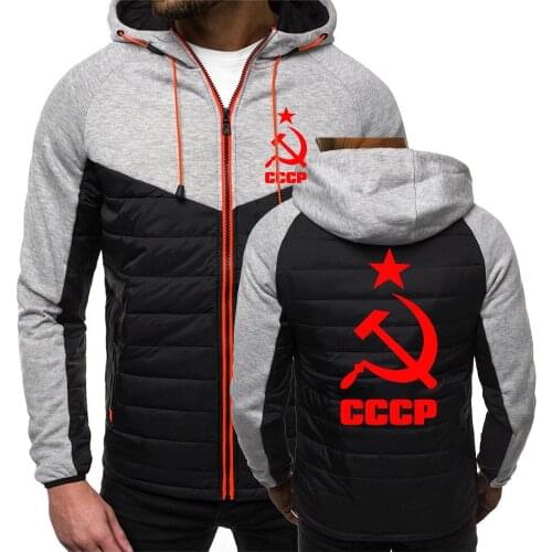 New Spring Autumn Padded CCCP Mens Hoodies Car Tesla Classic Logo Fashion Print Coat Male Thicken Casual Sport Zipper