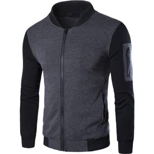 Mens Fashion Spring and Autumn Patchwork Jackets Man British style Stand collar Casual Tracksuits Tops Mens Slim Jacket Coat