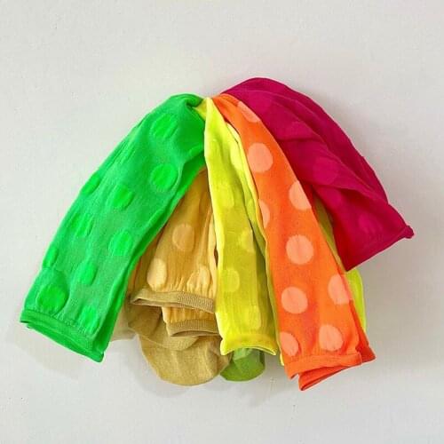 Summer Women Socks Neon Color Cute Funny Sock Harajuku Streetwear Polka Dot Lolita Ankle Socks Kawaii Christmas Gift