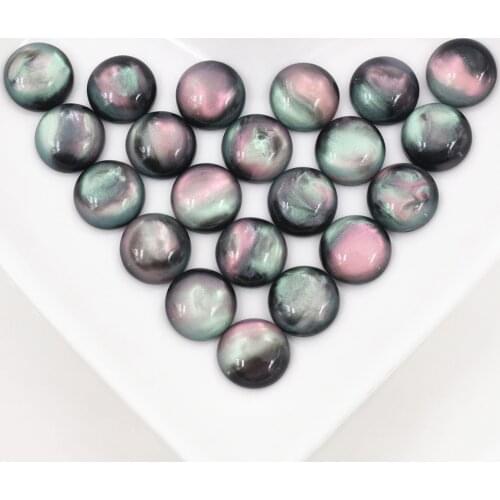 New Fashion 20pcs 10mm Black Color Flat back Resin Cabochons Cameo G6-38