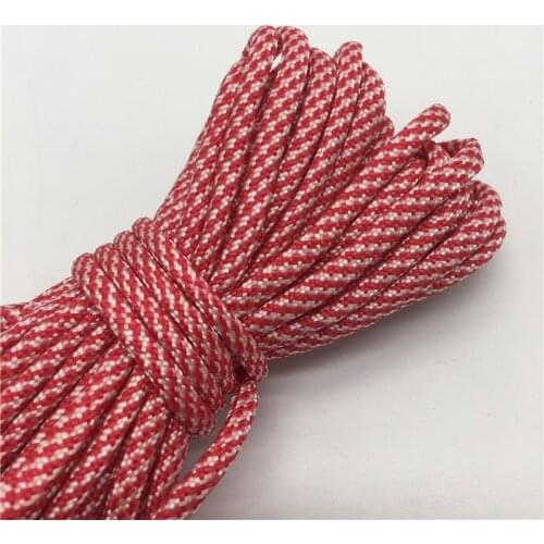 10yds Paracord 550 Parachute Cord Lanyard Rope Mil Spec Type III 7 Strand Climbing Camping Survival Equipment #Red+white