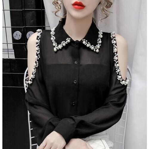 Pomelo Litchi Pitaya Black And White Blouses