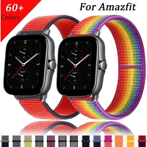 20mm/22mm Nylon band For Amazfit GTS 2 2e strap GTS2 Mini GTR 42mm/47mm GTR2/2e huami Sport Loop belt Bracelet Amazfit bip strap