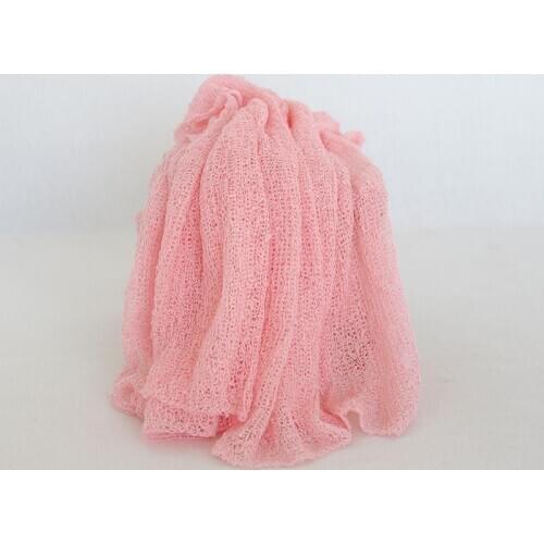 Pink Baby Girl Photography Props Vintage Infant Stretch Wrap Newborn Stretch Layer Fabric Baby Swaddle Knit Wrap Basket Filler