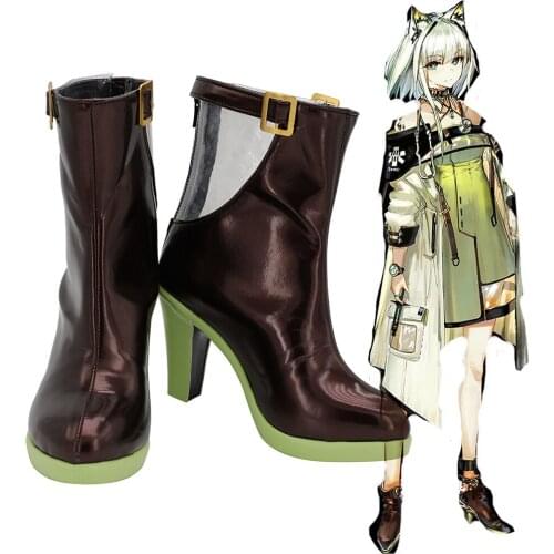 Game Arknights Kal'tsit Cosplay Boots High Heel Brown Shoes Custom Made for Women Halloween Party Cosplay Costume Accessories