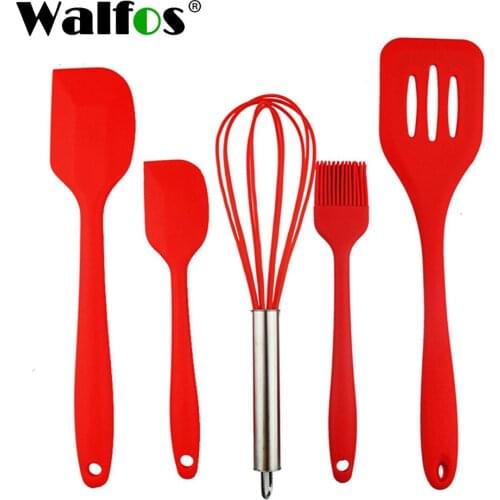 Walfos Silicone Kitchenware Cooking Utensils Heat Resistant Kitchen Non-Stick Cooking Utensils Baking Tools Kitchen Utensil Set