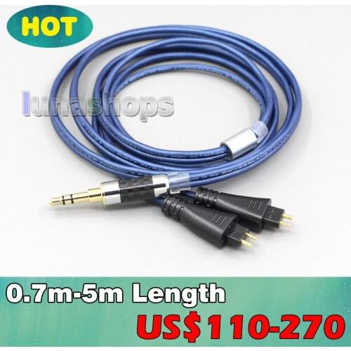 Blue 99% Pure Silver XLR 3.5mm 2.5mm 4.4mm Earphone Cable For FOSTEX TH900 MKII MK2 TH-909 TR-X00 TH-600 Headphone LN006445
