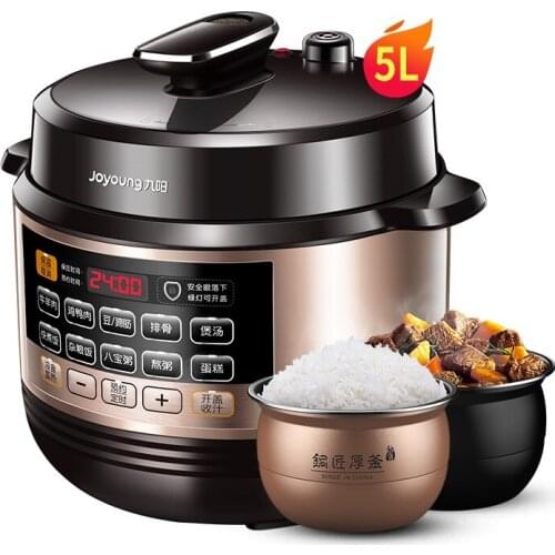 220V Electric Pressure Cooker Double Bile Genuine 5L 4-6 People Home Intelligent Pressure Cooker One Button Exhaust Rice Cooker