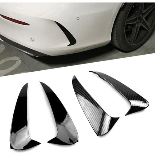 1Pair Car Rear Bumper Splitter Spoiler Canard Air Vent For Mercedes Benz C-Class Coupe C205 2015-2019 Carbon/Gloss Black ABS