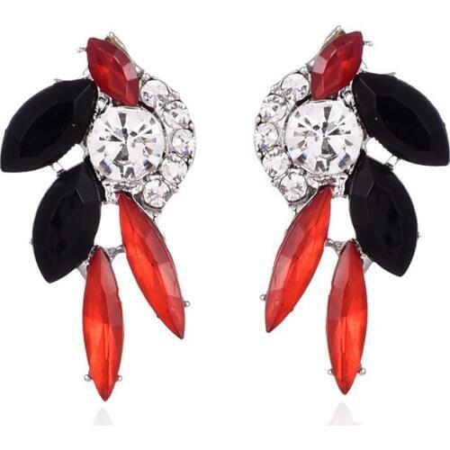 TODOX New Korean Personality Fashion Jewelry Earrings For Women Retro Geometric colorful Acrylic Crystal Female Elegant Earrings