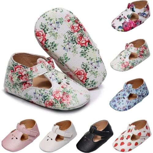Baby Cute Causal Shoes Toddlers Soft-soled Solid Color Cute Print T Hook Easy Wearing Shoe Princess Flats Anti-slip Shoes Обувь