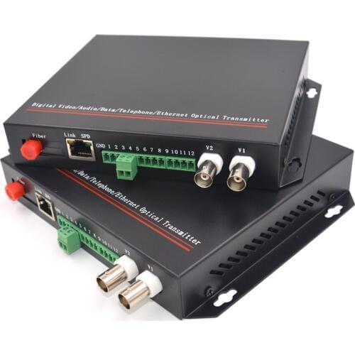 Video/Ethernet/RS485 Data Fiber optic media converters (Transmitter and Receiver one kit)- FC Singlemode 20Km Customized