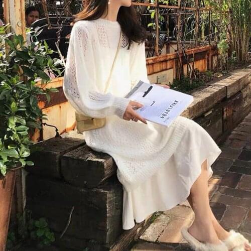 Winter WomenS Dress 2021 Bodycon Sweater Women Dress Long Sleeve Knitted Dresses Maxi Vintage Oversize Dresses Knitting Fall
