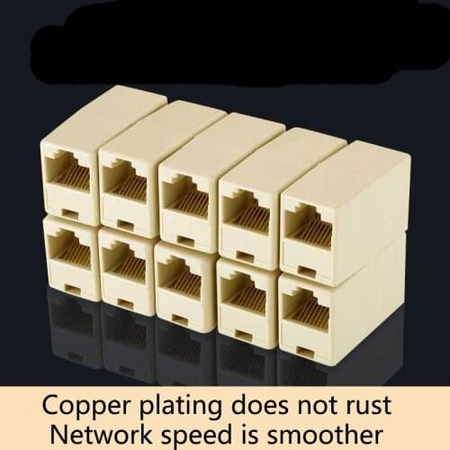 1-10Pcs RJ45 Connector CAT5/5E/6/6a Ethernet Adapter 8P8C Network Extender Coupler Lan Extension Cable Plug Female to Female
