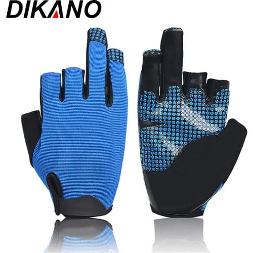 1 Pair 3 Fingers Anti Skid Reflective Glove Boat Rowing Fishing Wear Resistant Gloves