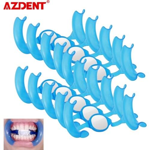 10pcs/Set M Type Mouth Opener Cheek Retractor Teeth Whitening Dental Tools Dental Opener With Mirror