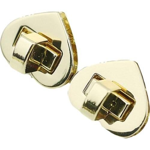 10 Pieces Luggage hardware accessories mortise Twist lock DIY leather bag locks 2.1*2.5 cm heart