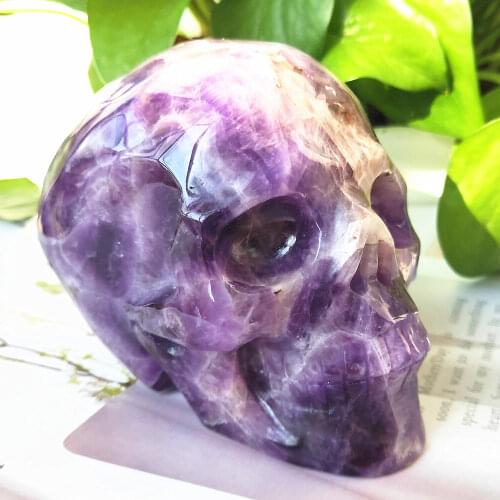 450-1000g Natural Dreamy Amethyst Crystal Skull Head Healing Crystal Craft Home Decorative