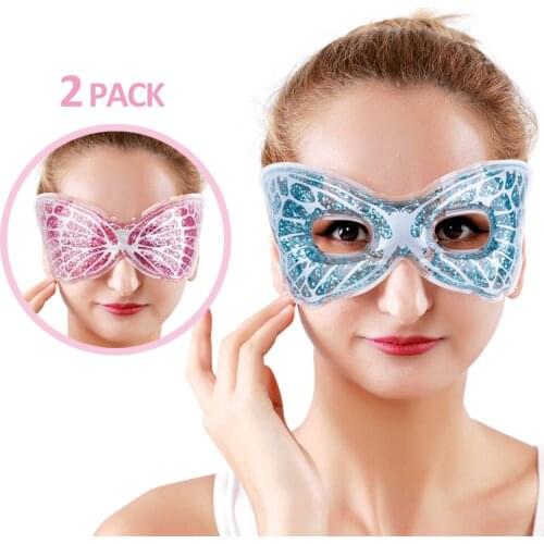 2 Packs Gel Eye Mask Cooling Eye Mask for Relaxing Spa ice Eye Mask relief Stress Headache Dry Eyes Dark Circles cold hot pack