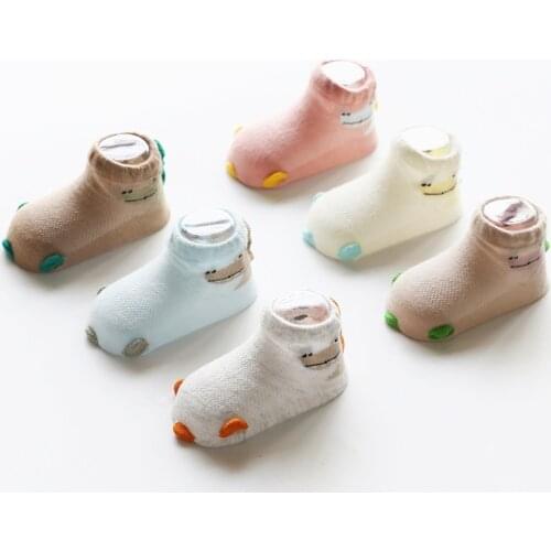 2020 New 3 pairs summer thin baby socks floor socks mesh thin cotton breathable non-slip baby socks children socks