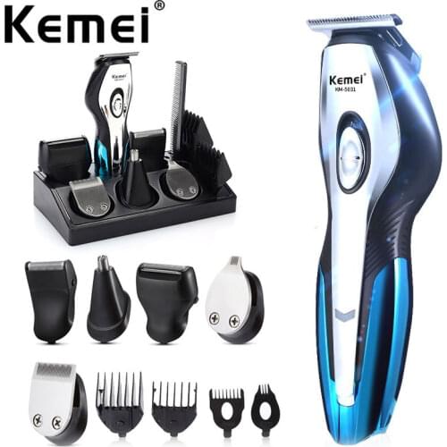 6 In 1 Electric Hair Clipper Hair Trimmer For Men Rechargeable 0mm Shaver Trimmer Beard Barber Hair Cutting Machine