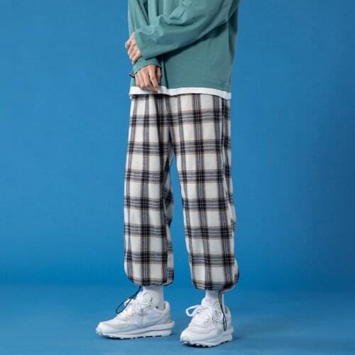 Ailhclxy&fuyi Men's Checked Trousers