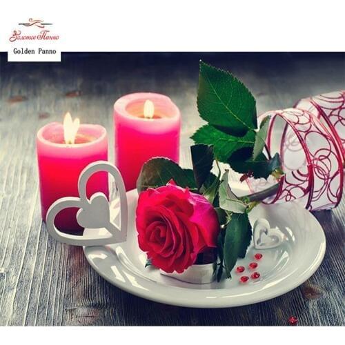 GOLDEN PANNO Diamond Painting Full Square 5D Diy Daimond Embroidery Diamant Mosaic Sale Displasy Broderie Diamant Pink Rose 12