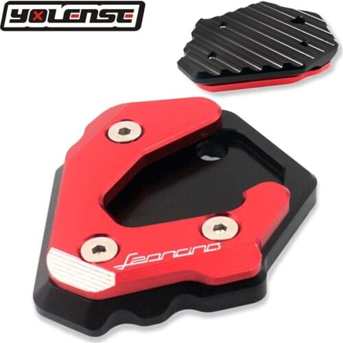 Motorcycle CNC Aluminum Kickstand Foot Side Stand Extension Support Plate Pad For Benelli Leoncino 500 Leoncino500 BJ500 BJ 500