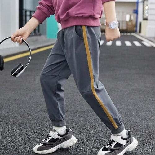 Stripe Spring Autumn Casual Pants Boys Kids Trousers Children Clothing Teenagers School Cotton Home Gift Beach High Quality