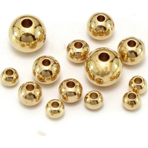 50pcs Original Brass Round Ball Space Beads Bracelets 3/4/5/6/8mm Loose Charm Bead for DIY Necklaces Jewelry Making