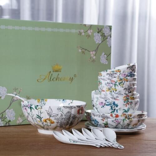 English flower Bone China rice bowl and noodle bowl creative high grade European and American household ceramic lovely porcelain