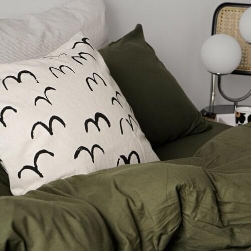 Seagull Throw Pillow Case Nordic Canvas Printing Back Support Cushion Cover Pillowcase Decorative Home Office Decor 50x50cm